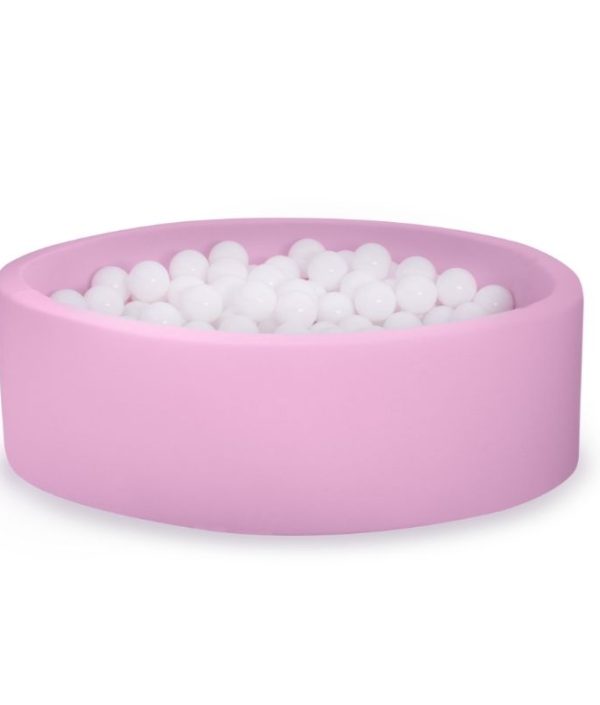 Rosa boldbad BASIC, 90x30 med hvide bolde