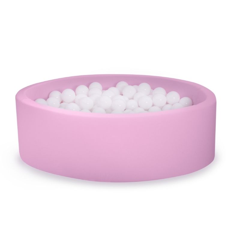 Rosa boldbad BASIC, 90x30 med hvide bolde