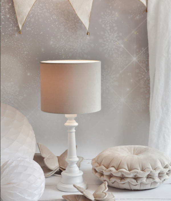 Lamps&Company, Bordlampe til børneværelset, beige fløjl
