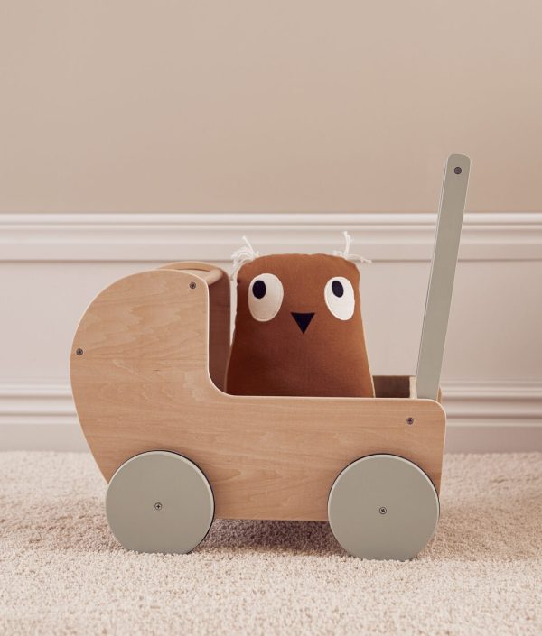Kid's Concept, Dukkevogn med sengetøj natur/grøn