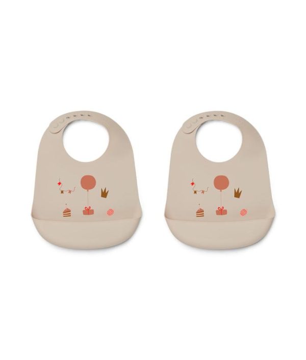 Liewood, Tilda Silikon hagesmæk 2-pack, Birthday multi mix