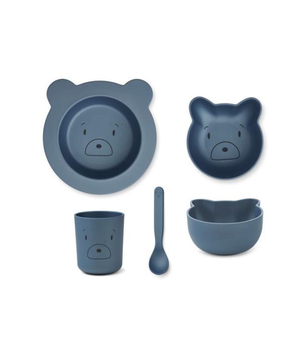 Liewood, Joana spisesæt 4 dele, Mr Bear stormy blue