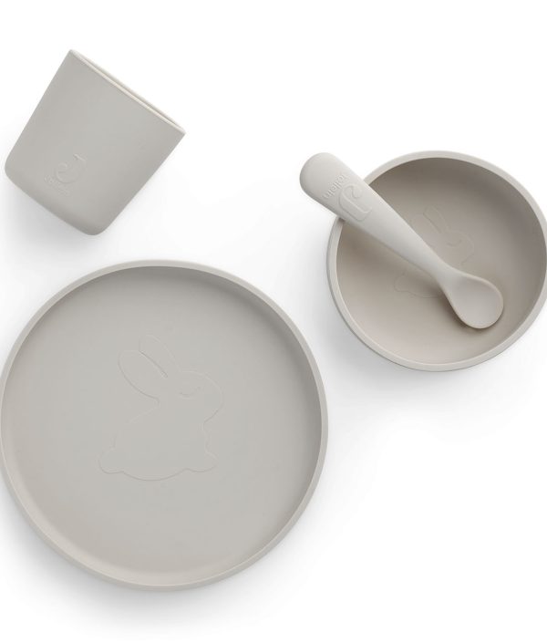 Jollein, Måltidssæt i silicone 4 dele, nougat