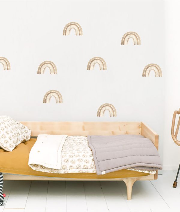 Babylove, lille beige regnbue, vægklistermærker 12 stk
