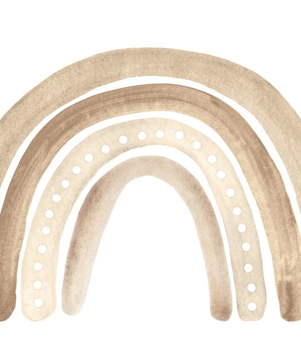 Babylove, beige regnbue, regnbue vægklistermærke
