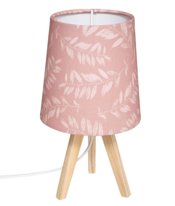 Bordlampe til børneværelset, rosa blade