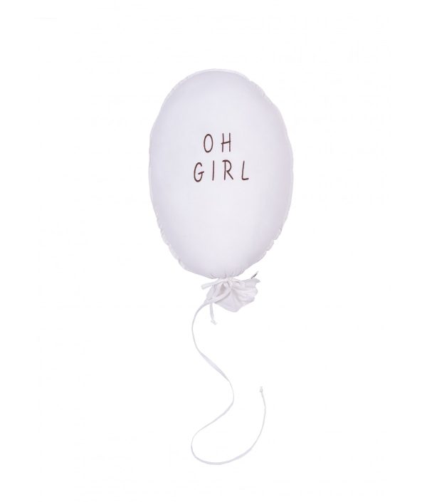 Vægdekoration og pude, Oh girl-ecru