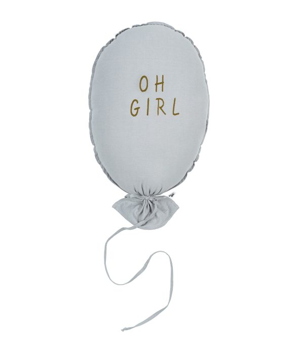 Vægdekoration og pude, Oh girl-grå