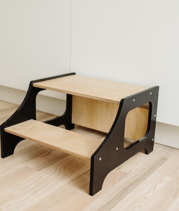 Duck Woodworks, Køkkenskammel sort/natur
