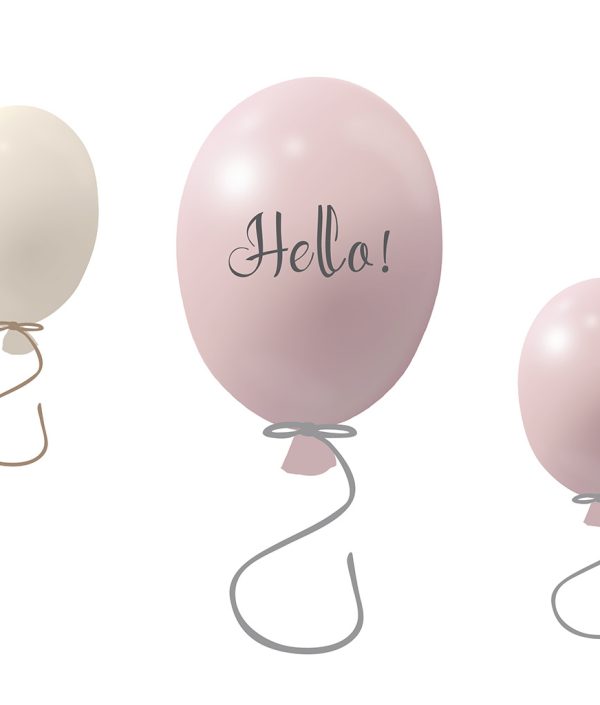 Vægklistermærke partyballoner 3-pak, powder rose