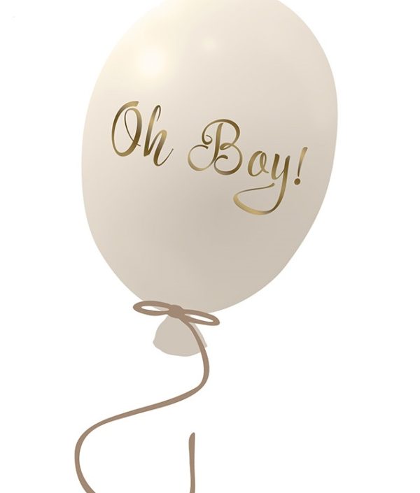 Vægklistermærke partyballon Oh boy, cream