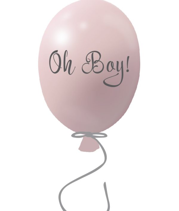Vægklistermærke partyballon Oh boy, powder rose