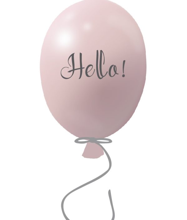 Vægklistermærke partyballon Hello, powder rose