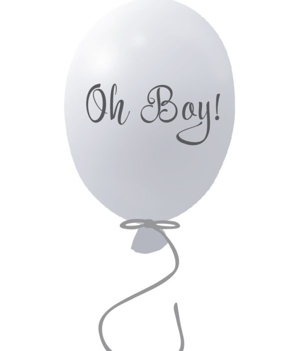 Vægklistermærke partyballon Oh boy, grå