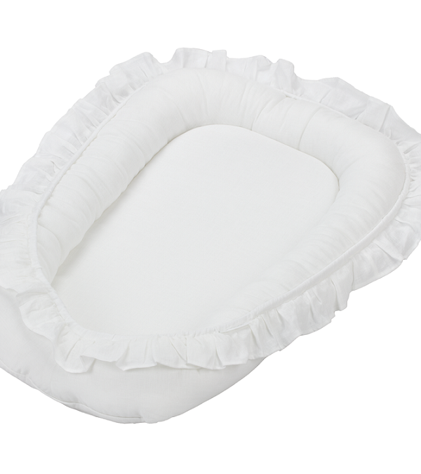 Cotton & Sweets, hvid babynest i 100 % linned