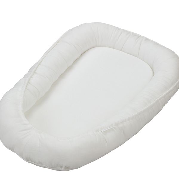 Cotton & Sweets, hvid klassisk babynest i 100 % linned