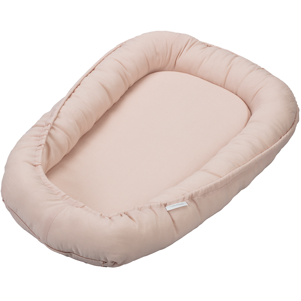 Cotton & Sweets, pudderrosa klassisk babynest i 100 % linned