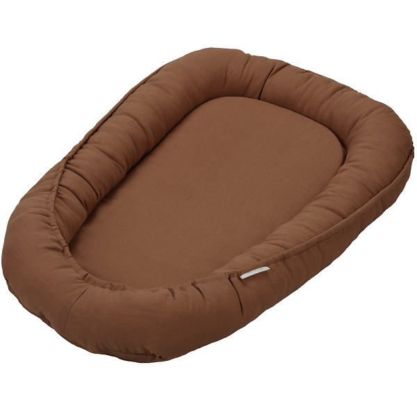 Cotton & Sweets, chokolade klassisk babynest i 100 % linned