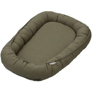 Cotton & Sweets, olivengrøn klassisk babynest i 100 % linned