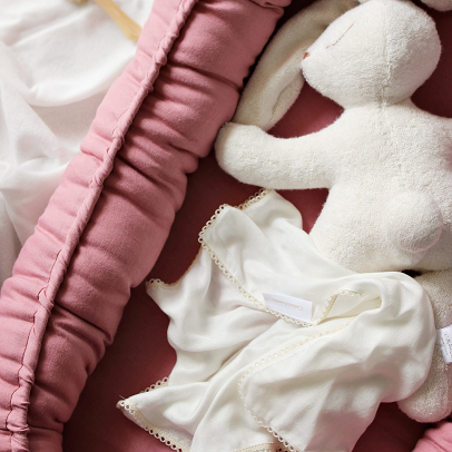 Cotton & Sweets, blush klassisk babynest i 100 % linned - Billede 2