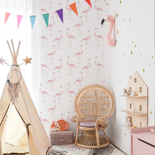 Dekornik, tapet Flamingos