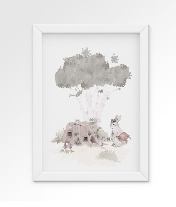 Dekorillo, plakat til børneværelset 3-pack, Forest city pink