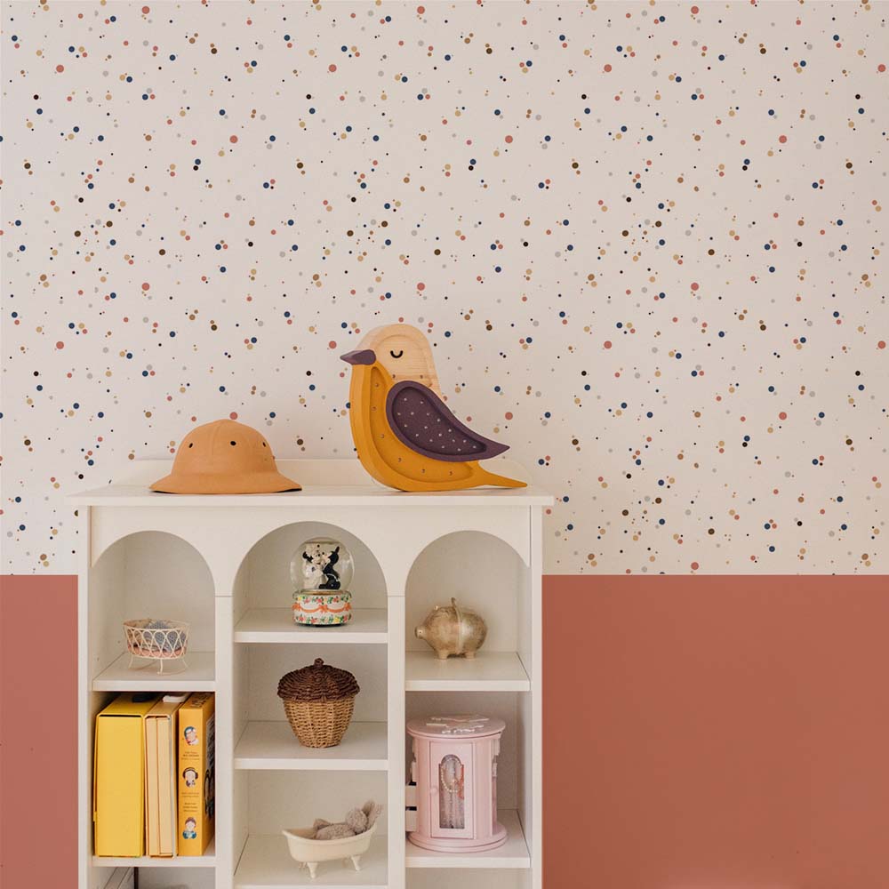 Dekornik, tapet Dots Minimini Cinnamon Blue - Billede 2