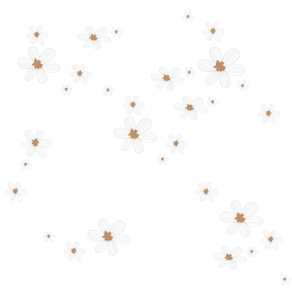 Dekornik, tapet Graphic Flowers on White Background