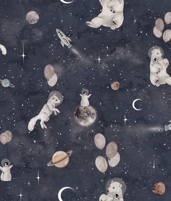 Dekorillo, tapet Polar cosmos marineblå