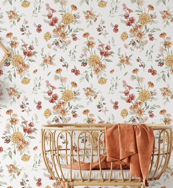 Dekorillo, tapet Gyldne blomster
