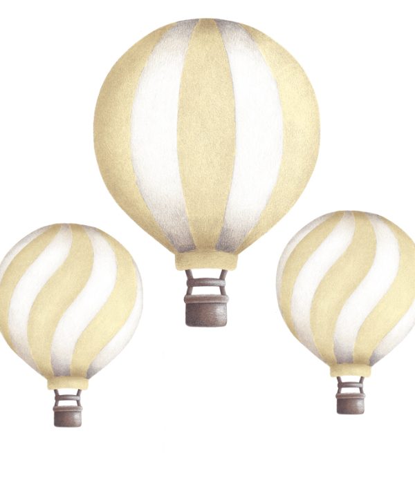 Citrongule luftballoner vintage vægklistermærker, Stickstay
