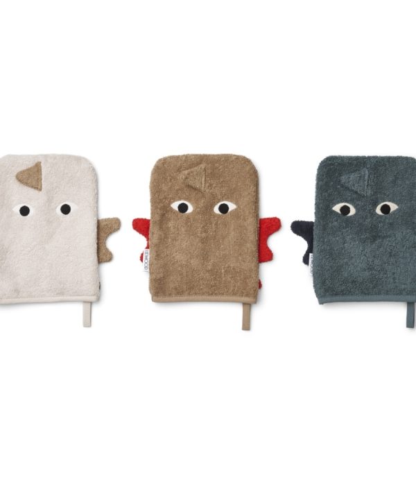 Liewood vaskeklude 3-pack Sylvester, Dragon multi mix