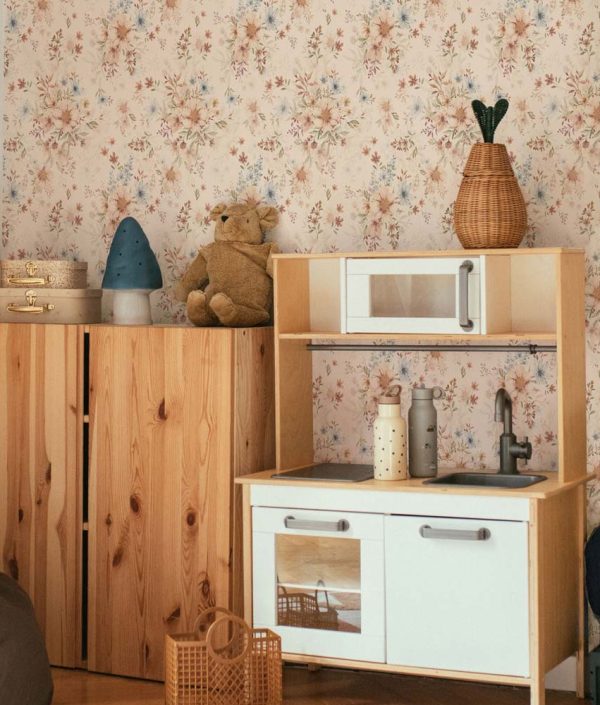 Dekornik, tapet Blomster med orange