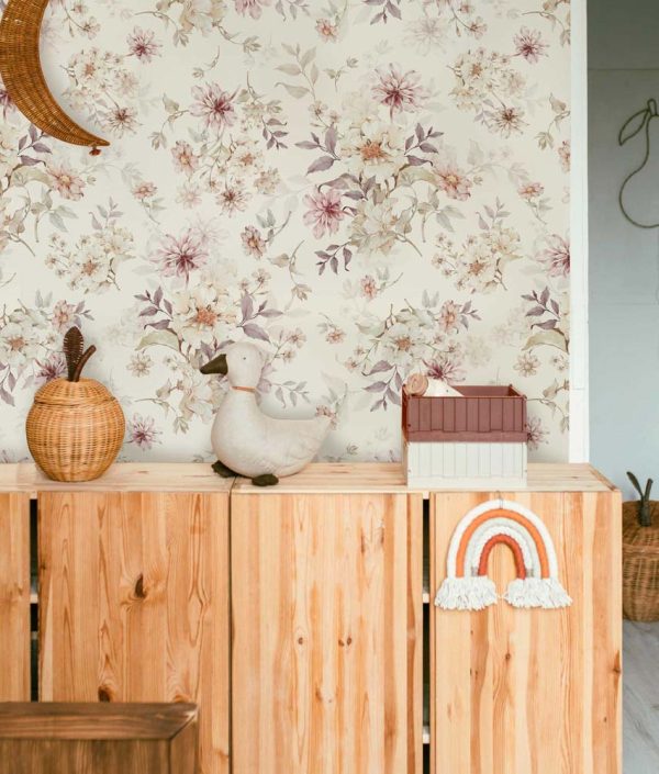 Dekornik, tapet Blomster med violet