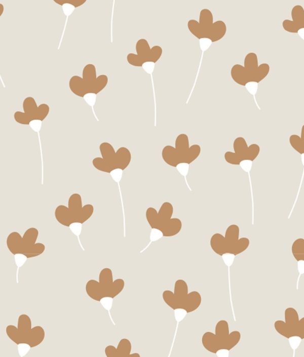 Dekornik, tapet Daisies Beige Kanel