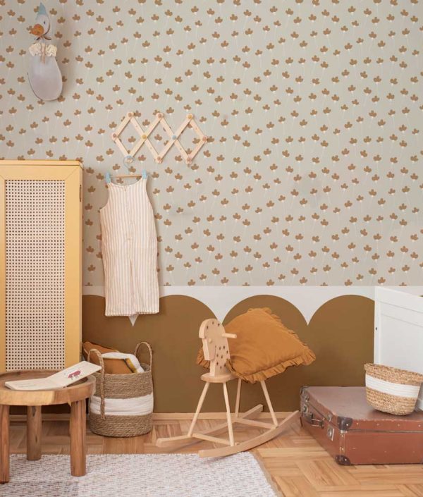 Dekornik, tapet Daisies Beige Kanel