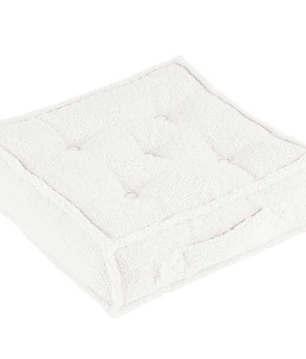 Cotton&Sweets, sidepuf boho boucle, hvid