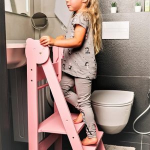 Hjælpe til taburet sammenfoldelig, rosa