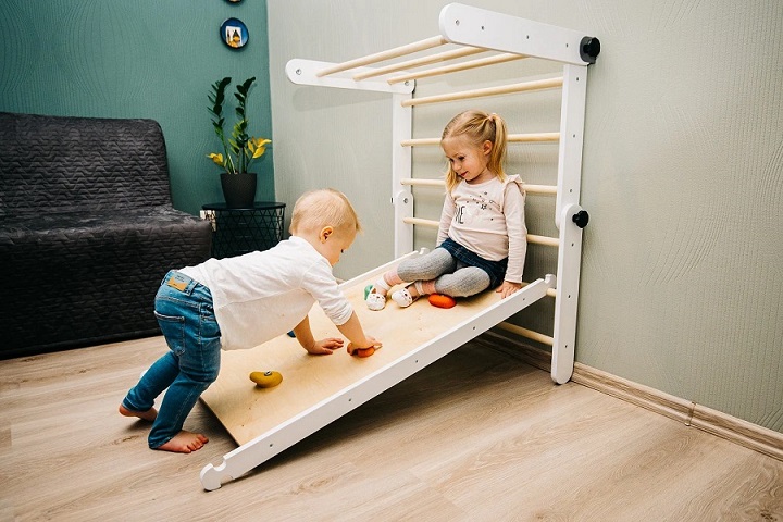 Klatrestativ til børneværelset, grå - Billede 9