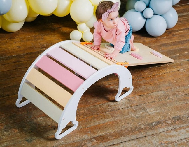 Klatregynge til børneværelset, pastel regnbue - Billede 2