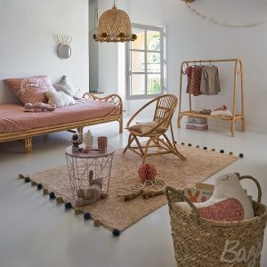 Bambu loftlampe med pompom
