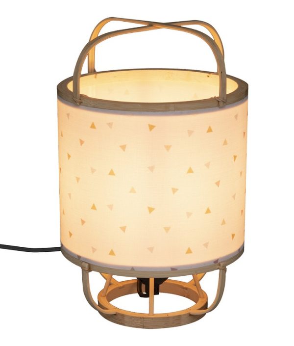 Bambu bordlampe til børneværelset, hvid