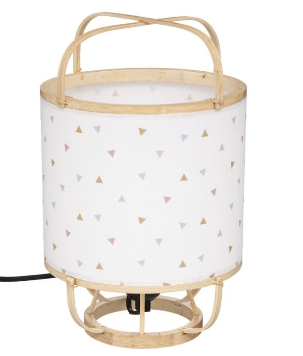 Bambu bordlampe til børneværelset, hvid