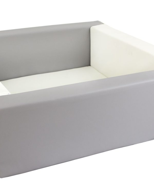 Rektangulært grå/hvid boldbassin 80x80x30 cm (valgfri boldfarve)