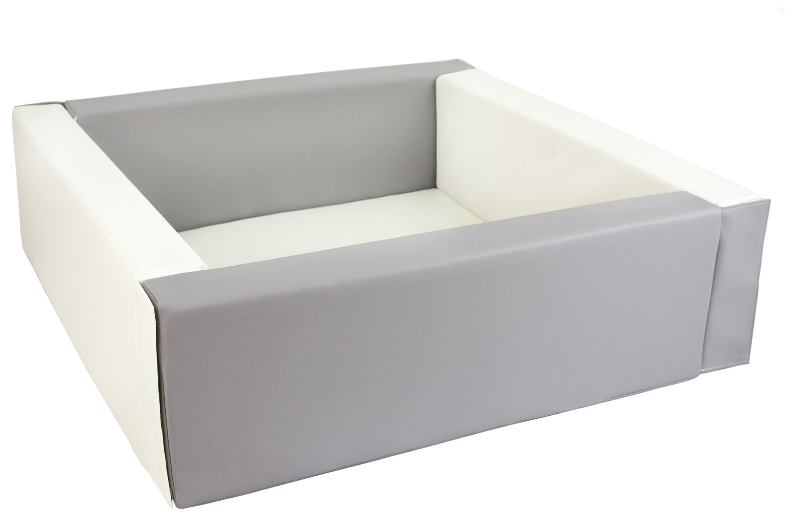 Rektangulært grå/hvid boldbassin 80x80x30 cm (valgfri boldfarve) - Billede 2