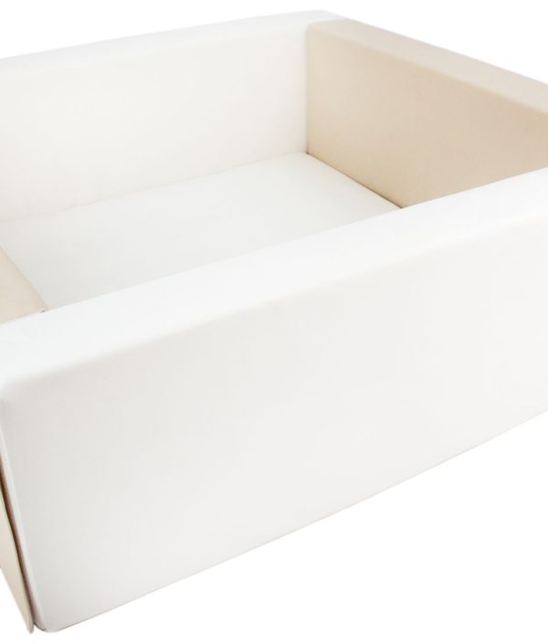 Rektangulært beige/hvid boldbassin 80x80x30 cm (valgfri boldfarve)