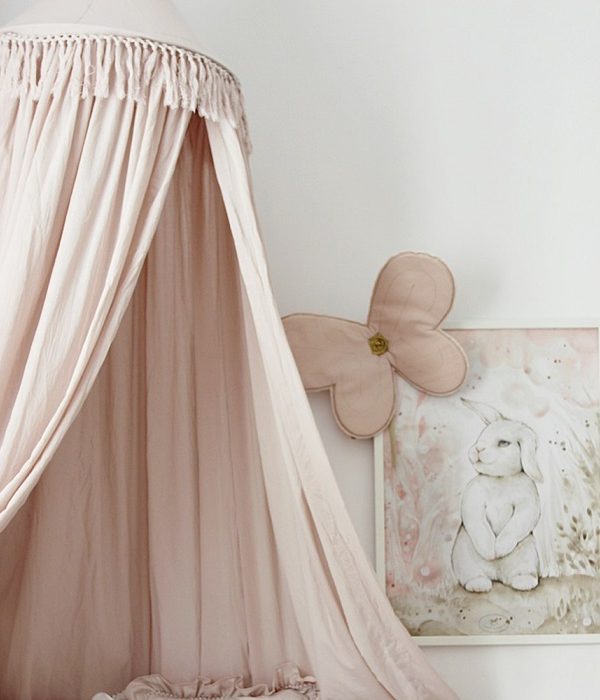 Boho lyserød sengehimmel i bomuld til børneværelset, Cotton & Sweets