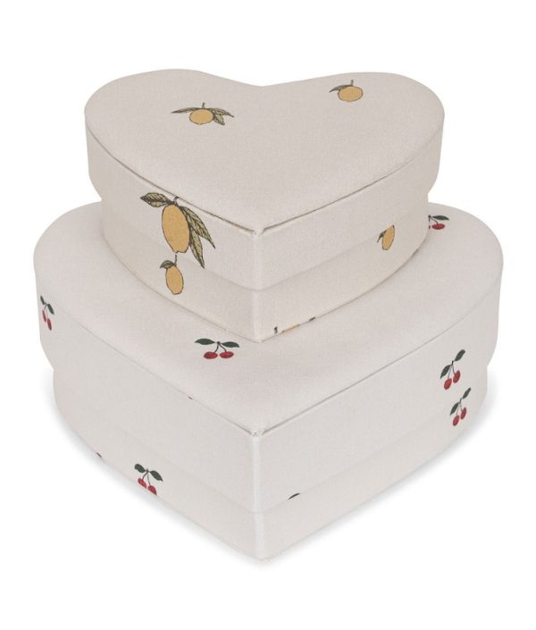 Konges Sløjd, opbevaringsbokse heart box, Cherry/Lemon