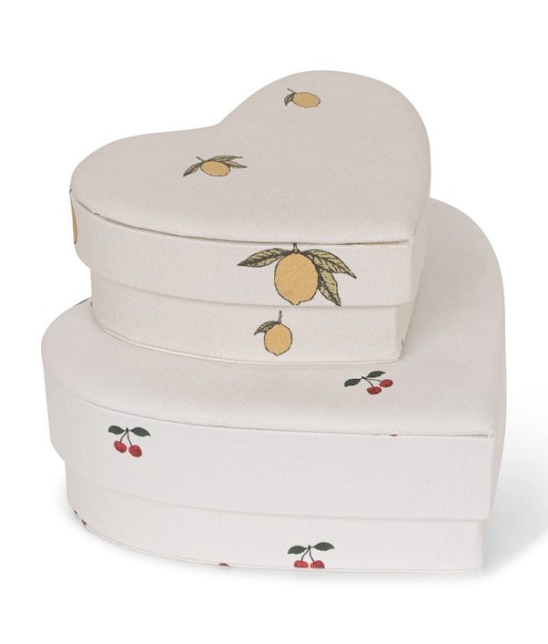 Konges Sløjd, opbevaringsbokse heart box, Cherry/Lemon