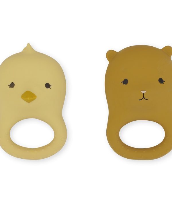 Konges Sløjd, bidelegetøj Chicken Bear, 2-pak